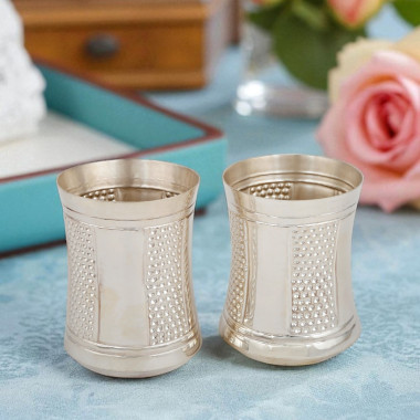 Silver Textured Glass Set