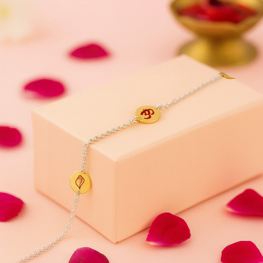 The OM Swastik Silver Rakhi Ships Faster