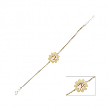 The Om with Flower Silver Rakhi Ships Faster