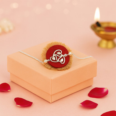 The 3 Heart Sunflower 925 Silver Rakhi for him Ships Faster