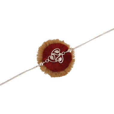 The 3 Heart Sunflower 925 Silver Rakhi for him Ships Faster