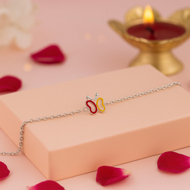 The Butterfly Alphabet 925 Silver Rakhi for him Ships Faster