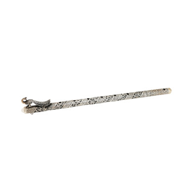 Decorative Silver Flute with Ornate Design