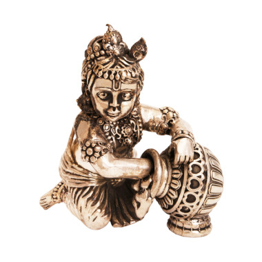 Decorative Silver Plated Bal Gopal Murti