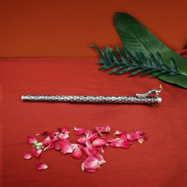 Traditional Engraved Design Silver Flute