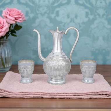 Silver Surahi with Glasses Set