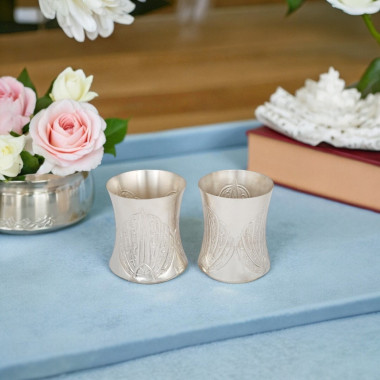 Unique Designer Silver Glass Set