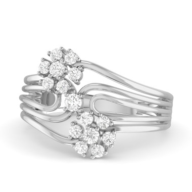 The Margretta Diamond Silver Ladies Ring Ships Faster