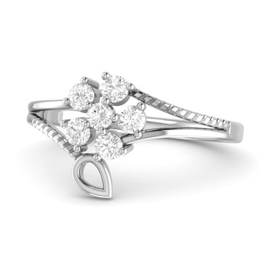 The Maebell Silver Diamond Ladies Ring Ships Faster