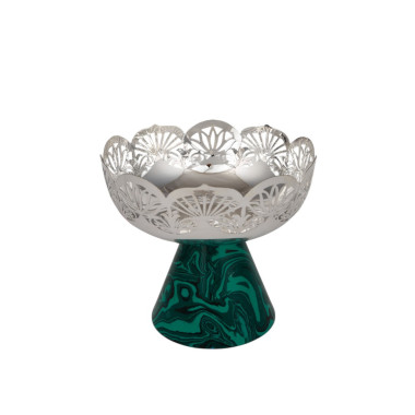 Silver Malachite Showpiece/Storage Decor