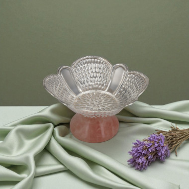 Rose Quartz Silver Showpiece