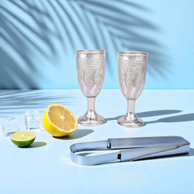 Engraved Champagne Silver Glasses