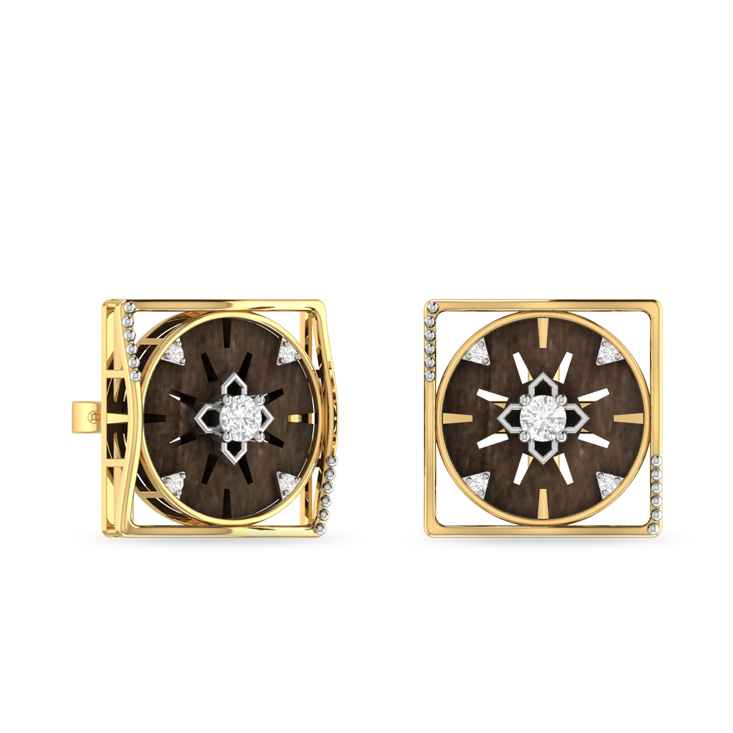 The Ojas Diamond Silver Cufflink by PC Jeweller