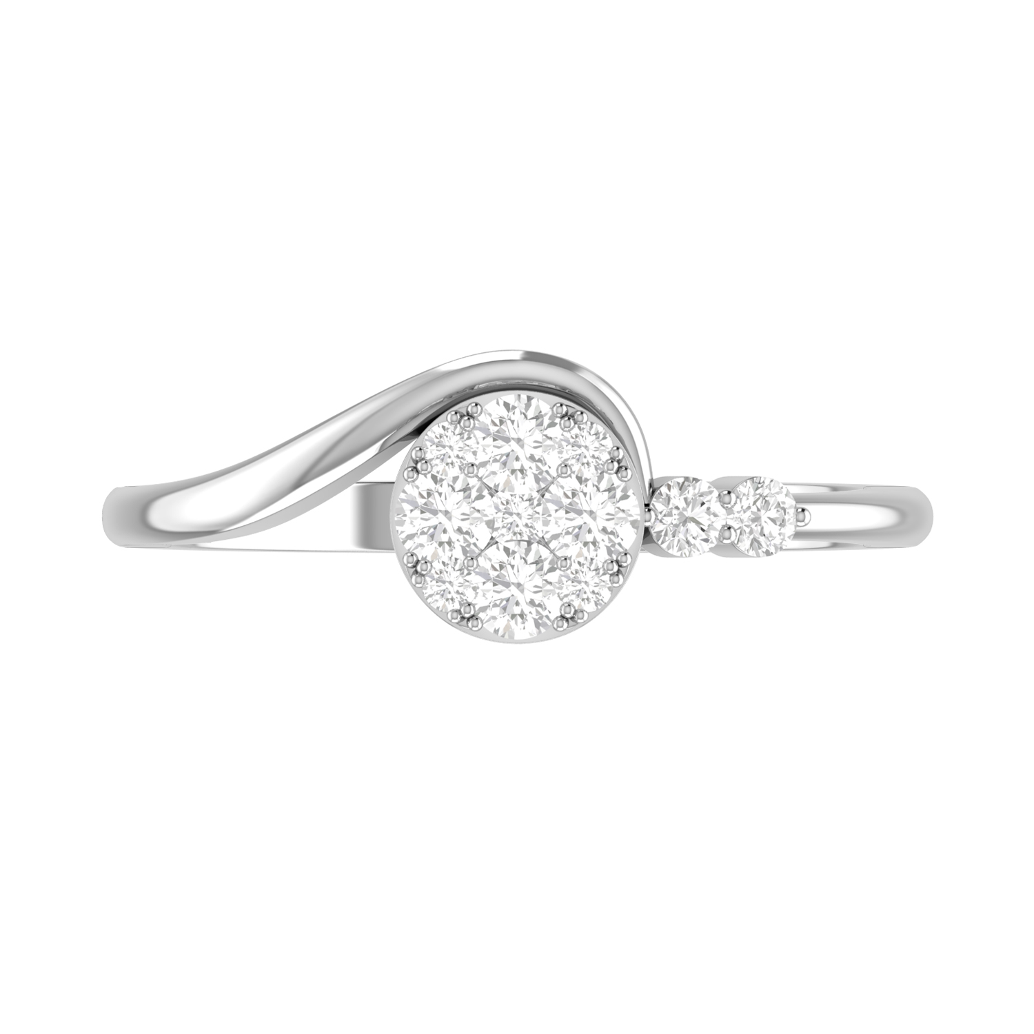 The Gailene Silver Diamond Ring by PC Jeweller