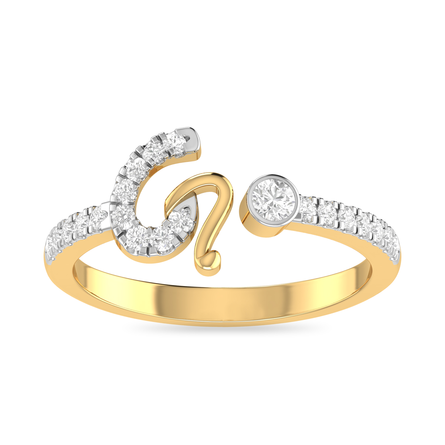The G Alphabet Diamond Ring PC Jeweller