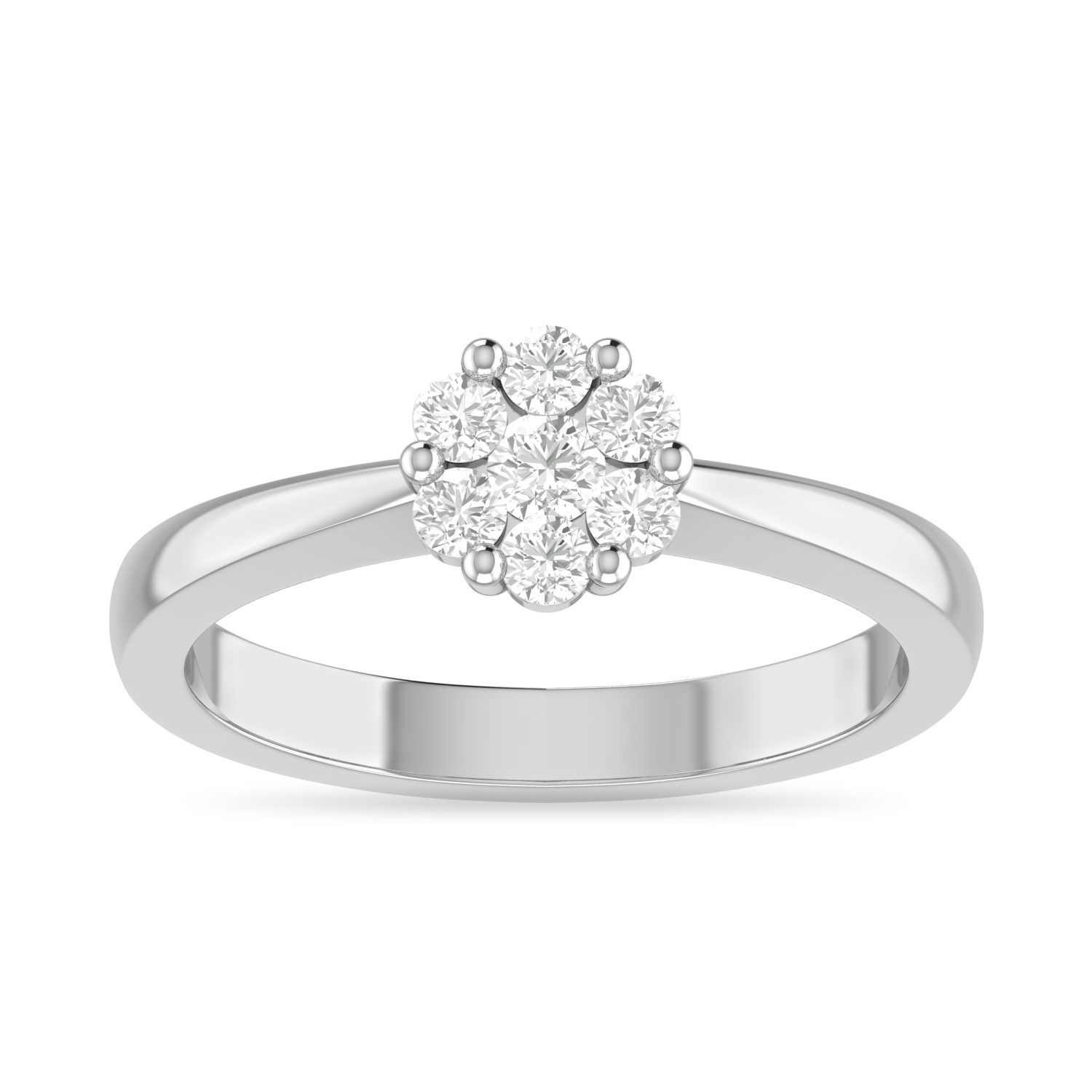 The Nova Diamond Silver Ring by PC Jeweller