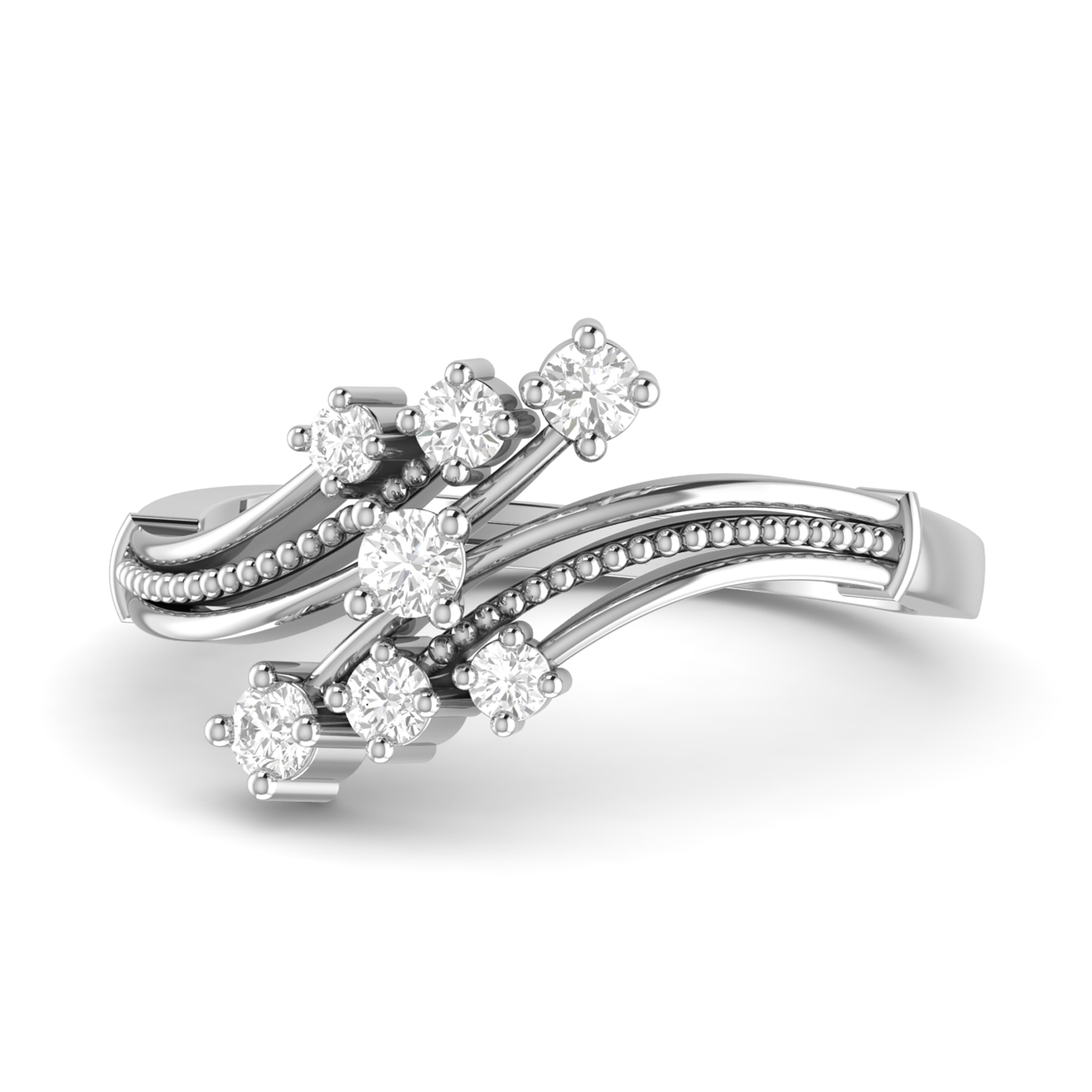 The Mila Diamond Silver Ring by PC Jeweller
