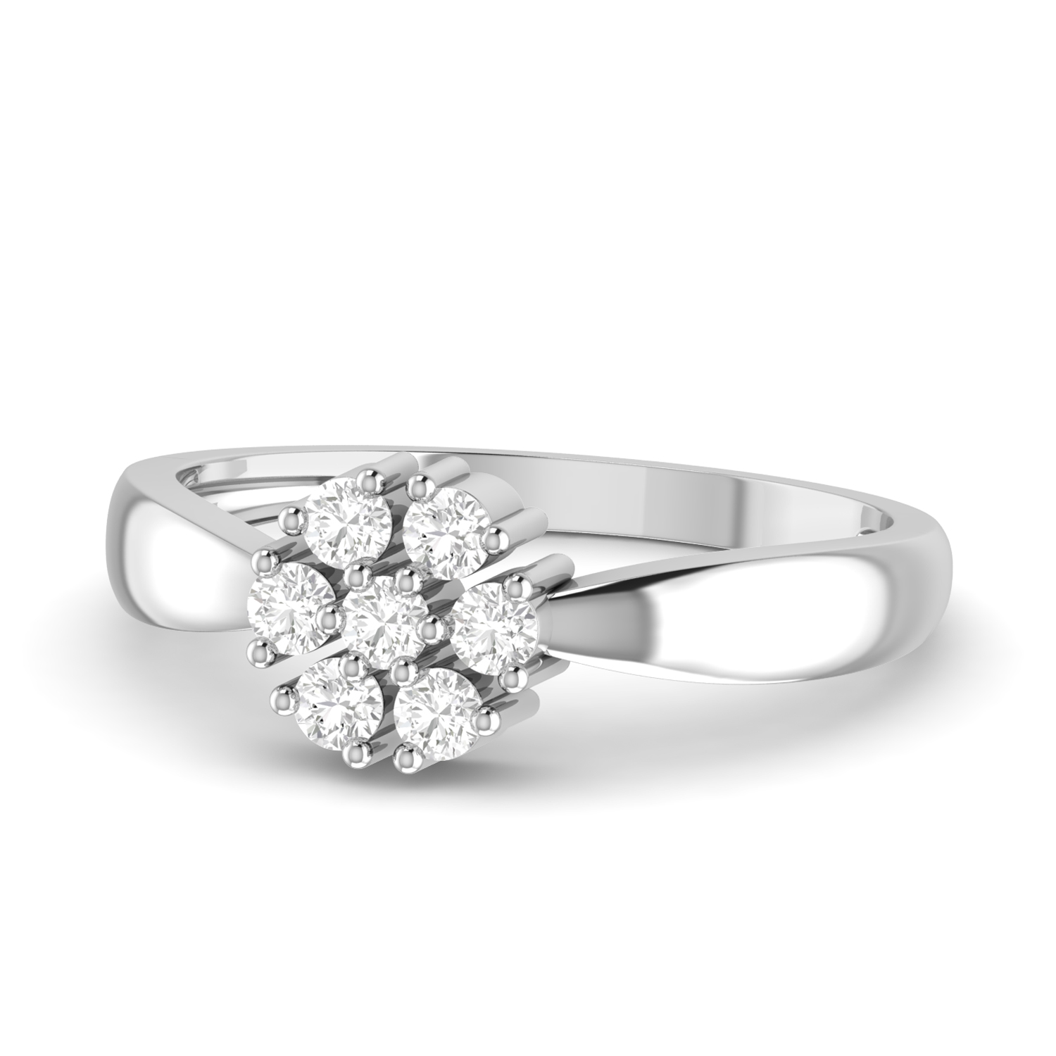 The Quinn Diamond Silver Ring by PC Jeweller