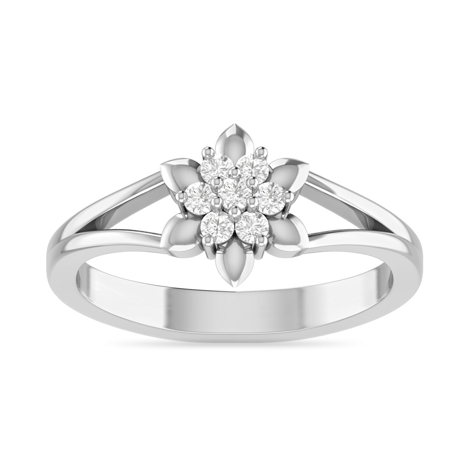 The Amaya Diamond Silver Ring by PC Jeweller