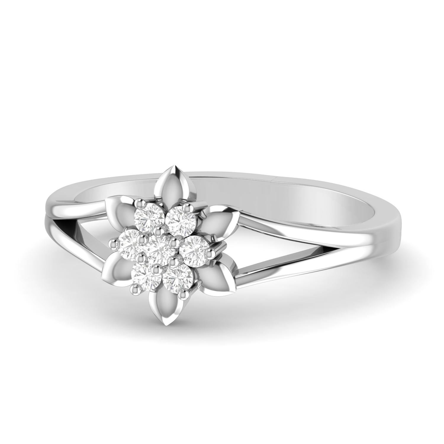 The Amaya Diamond Silver Ring by PC Jeweller