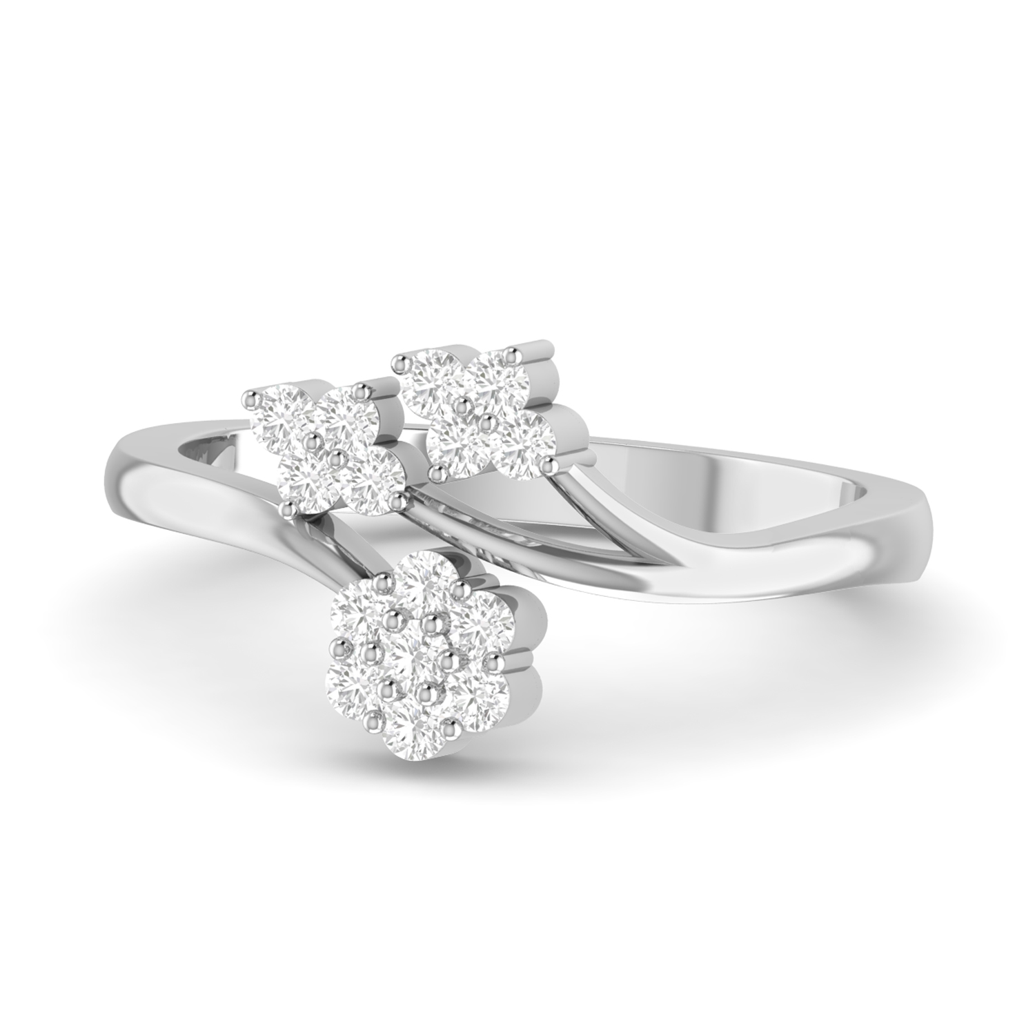 The Zoey Diamond Silver Ring by PC Jeweller