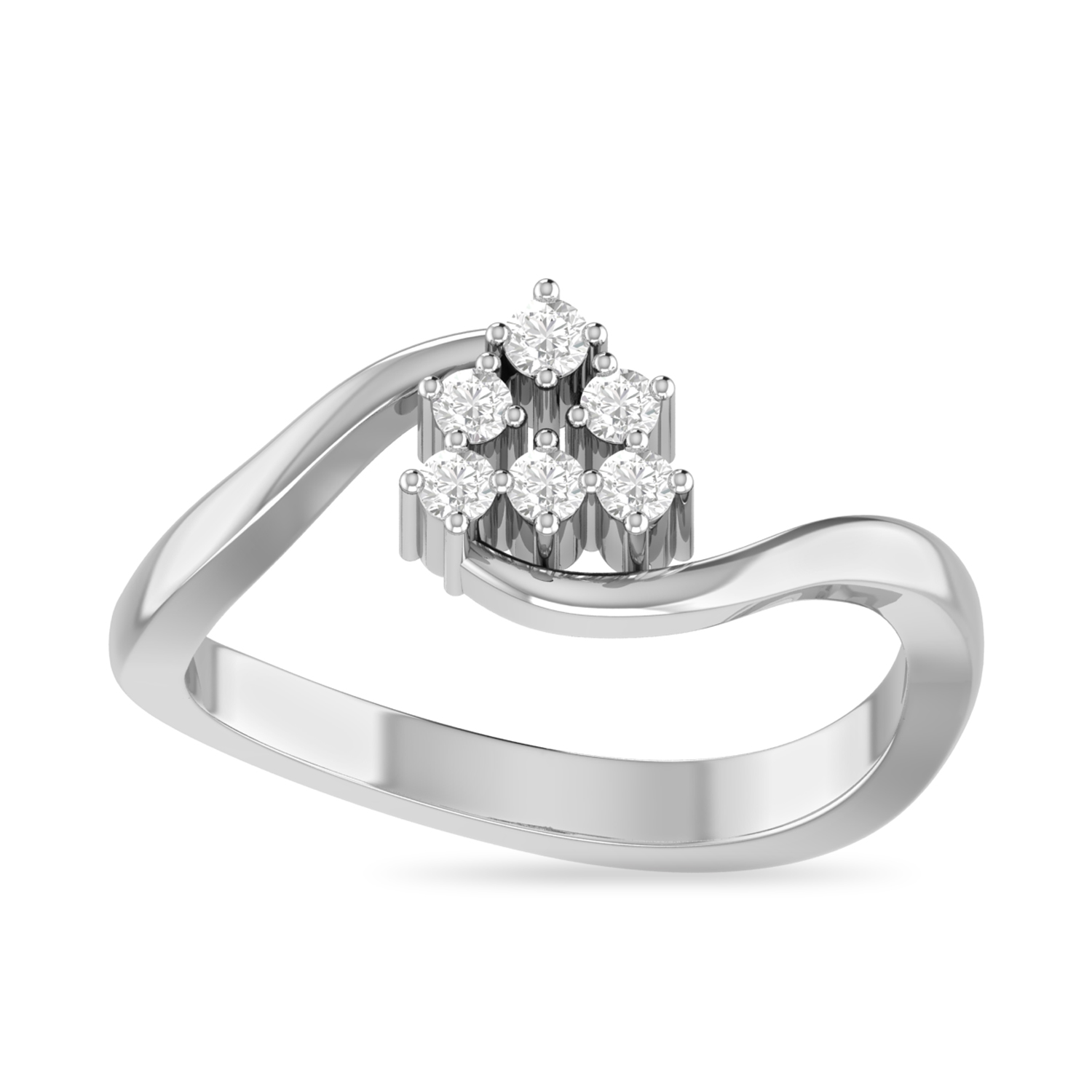 The Ari Diamond Silver Ring by PC Jeweller