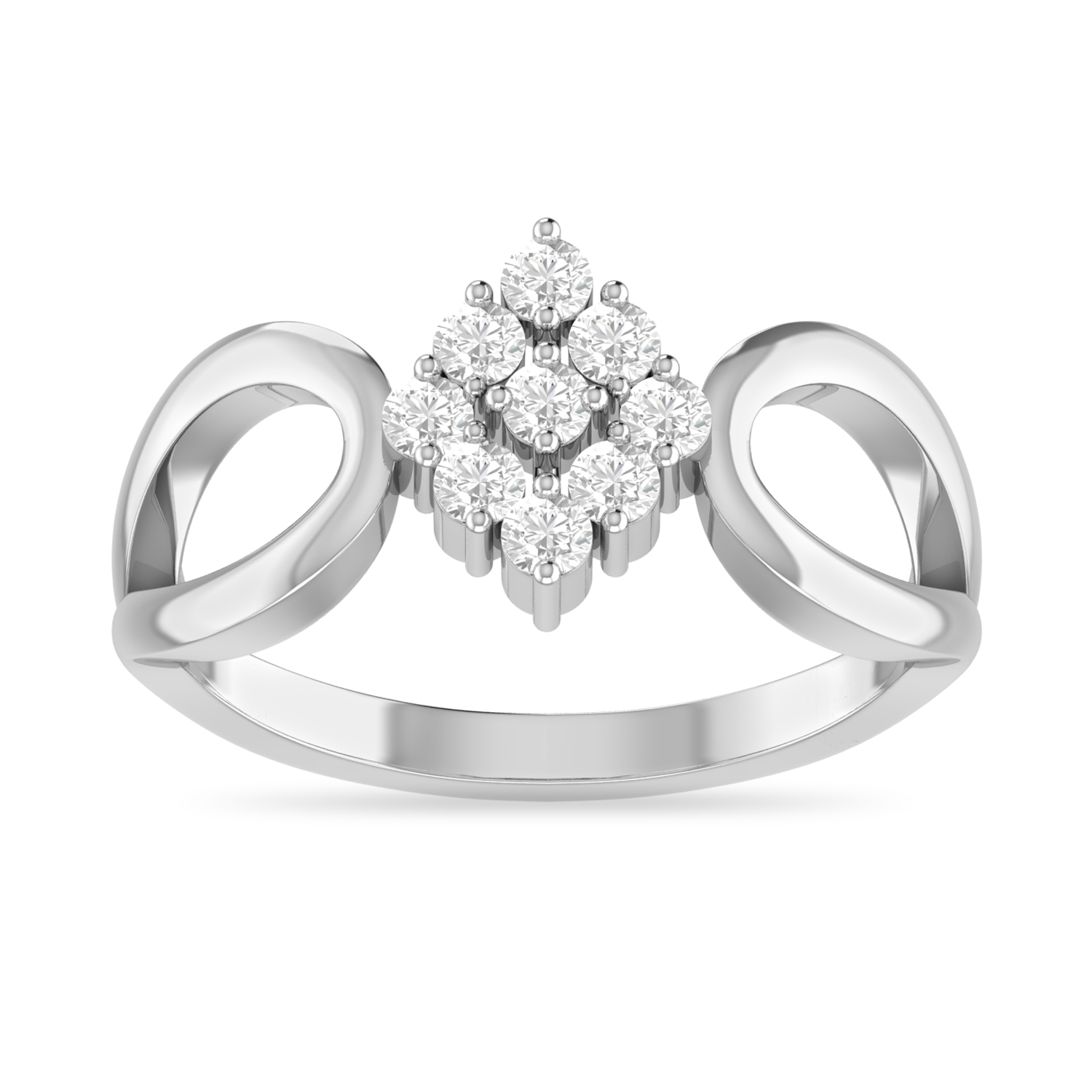 The Molly Diamond Silver Ring by PC Jeweller