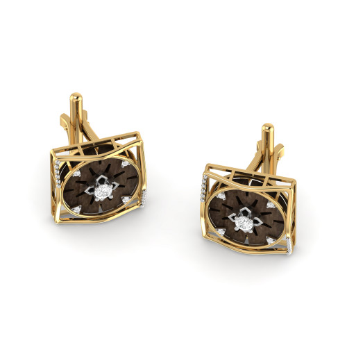 The Ojas Diamond Silver Cufflink by PC Jeweller